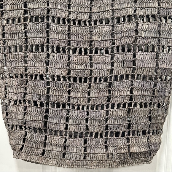 Mar Y Sol Cusco Crocheted Raffia Tote Bag, Dove Gray, Beach, Handcrafted - Picture 2 of 9